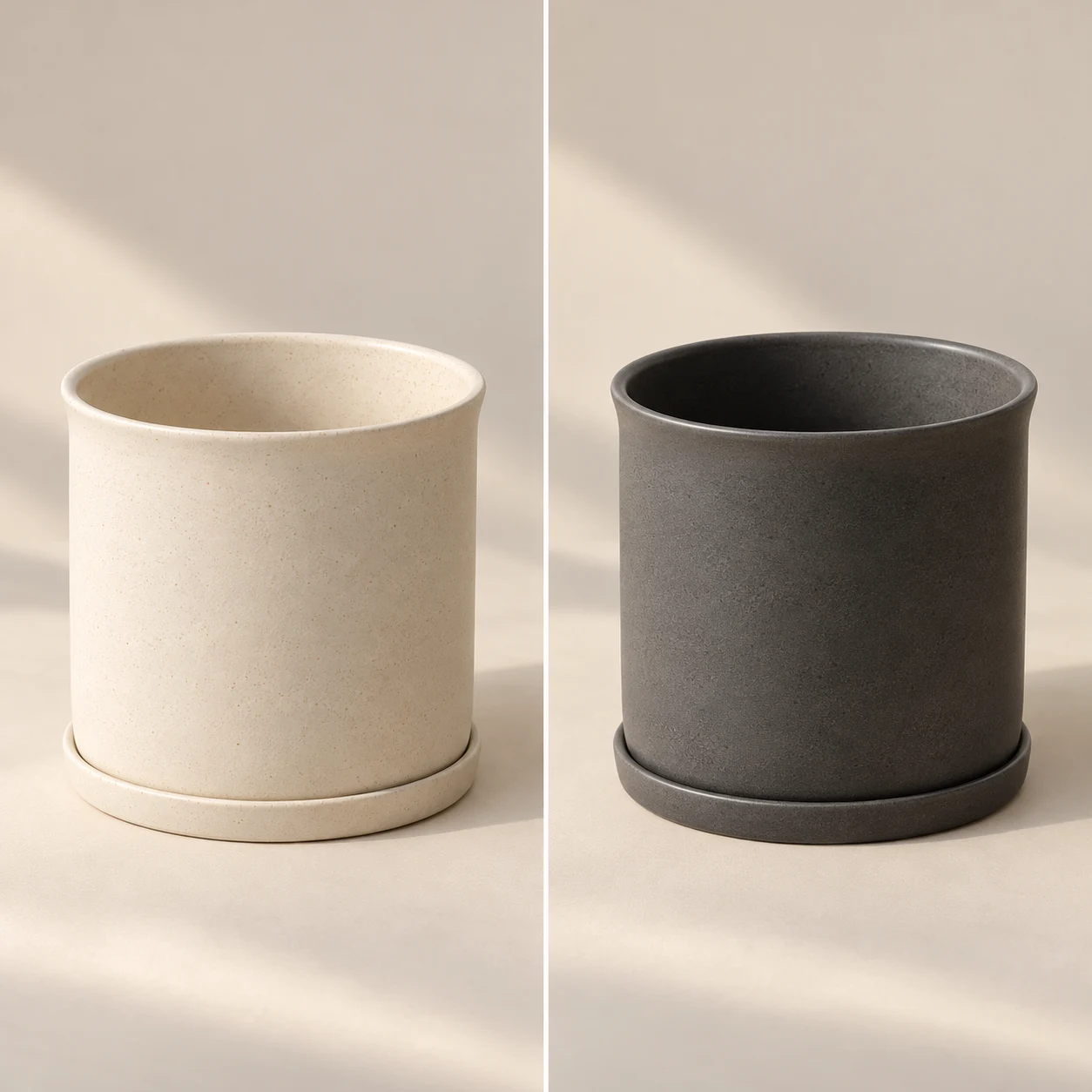 Arc Planter, Chalk on the left and Charcoal on the right